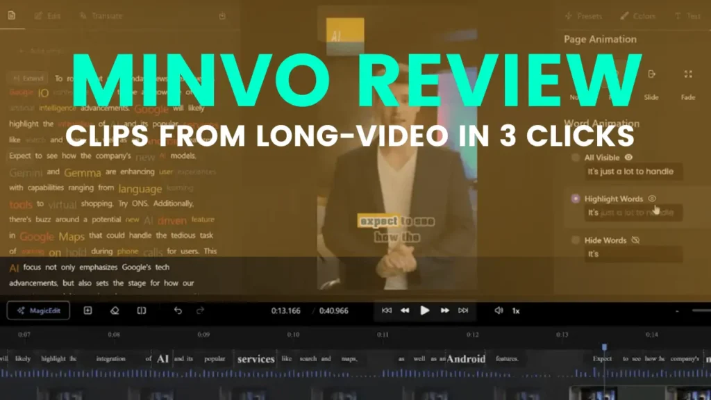 Minvo Review-Clips from Long-Video in 3 Clicks